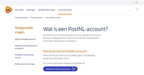 postnl account aanmaken.